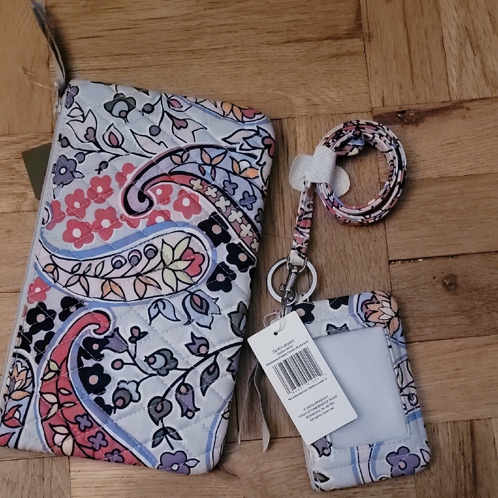 BUNDLE/VERA BRADLEY/ZIP-ID LANYARD/MEDIUM POUCH